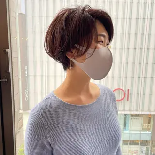 ショート レイヤーパーマ＊ 顔まわり似合わせのヘアスタイル