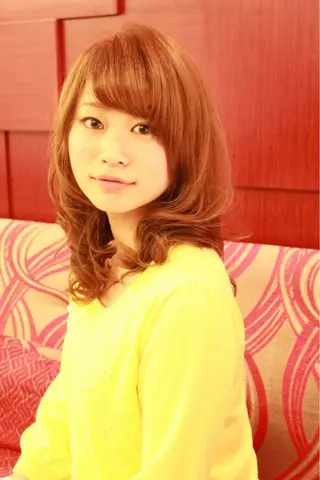 セミロング ロング カラー 河内 崇純のヘアスタイル