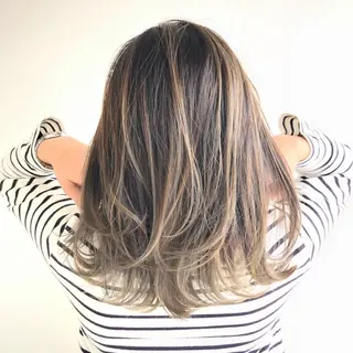セミロング ボブ/ハイトーン 立川loose 下田のヘアスタイル