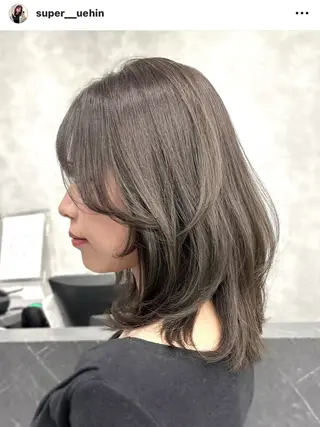 ミディアム 京都レイヤーカット うえひのヘアスタイル