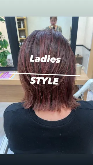 ミディアム カラー 大人女性ぼかし メンズ強化🦙平作のヘアスタイル