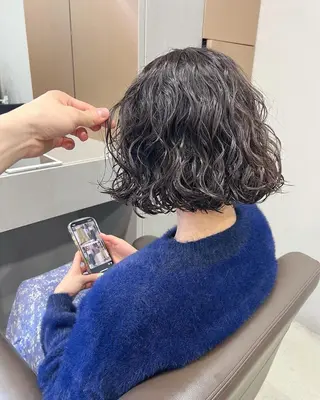 ミディアム カラー パーマ 森山 陽菜のヘアスタイル
