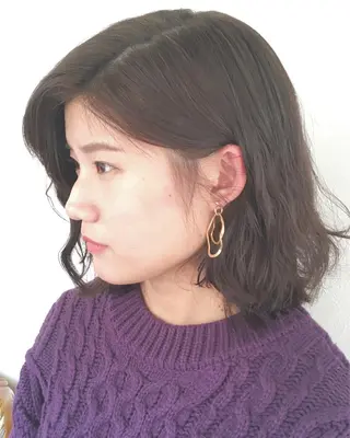 ミディアム カラー パーマ ヘアアレンジ エグチ アキラのヘアスタイル