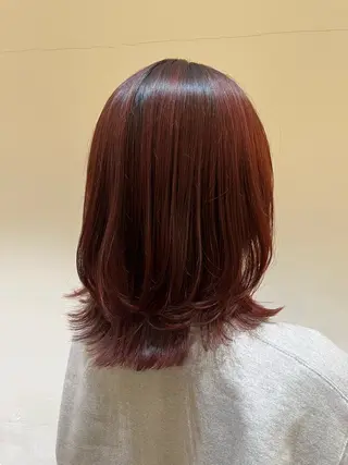 セミロング 暖色カラー/似合わせ カット/名古屋/辻のヘアスタイル