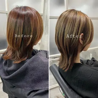 ミディアム カラー 🤲ヘッドスパ🤲 たにぐちあつし🤲のヘアスタイル