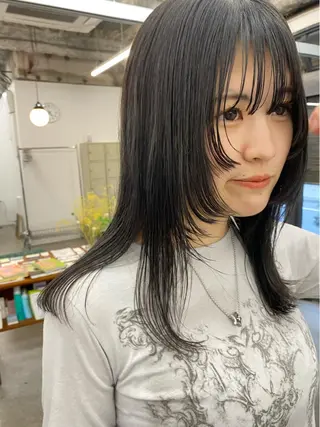 ロング カラー 顔周りカット/透明感 カラー/rioのヘアスタイル