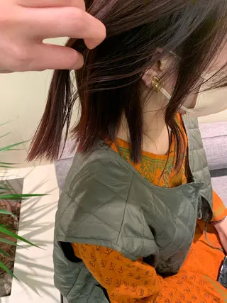 ミディアム カラー yupi🐈‍⬛ レイヤー/パーマのヘアスタイル