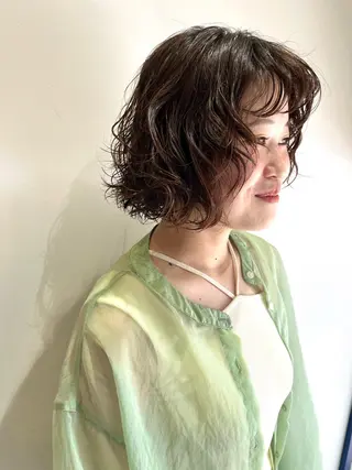 ミディアム カラー パーマ ニュアンスヘア☆樋口 希世☆のヘアスタイル