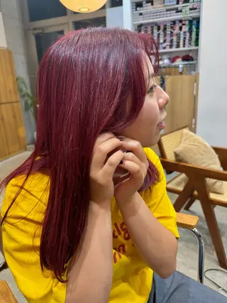 セミロング カラー 🫧髪質改善/Wカラ ー 暖色 🌸桜🌸のヘアスタイル