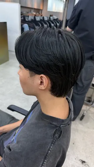 ショート カラー パーマ メンズ キッズ 栄💗レイヤーカット ｜韓国風｜haruのヘアスタイル