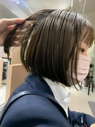 ショート カラー ボブパーマコテ巻き風 パーマNo1深江秀平のヘアスタイル