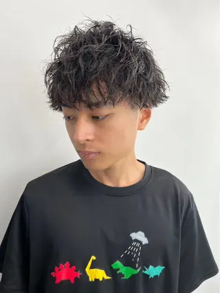 ショート パーマ メンズ ニュアンスパーマ/ ウルフ/ときなのヘアスタイル