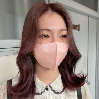 セミロング カラー ヘアアレンジ maoブリーチ無し 似合わせカラーのヘアスタイル