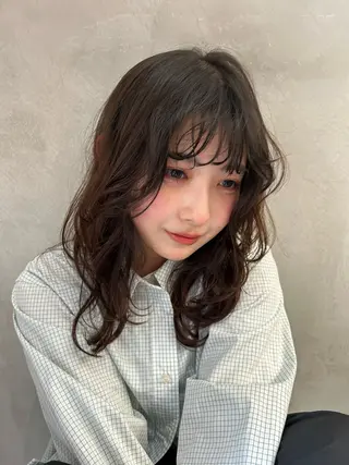 ミディアム パーマ 🫒オリーブカラー/ みづき/パーマ🤍のヘアスタイル