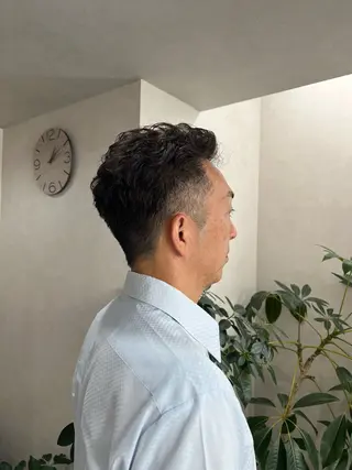 パーマ メンズ 艶ボブ🤎ボブパーマ 透明感カラー\メンズのヘアスタイル