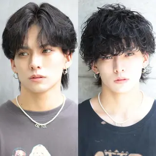 メンズ メンズマッシュ/ パーマ🔥ハイトーンのヘアスタイル