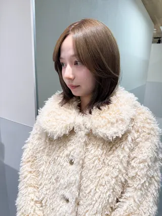 ミディアム カラー パーマ 💖美髪矯正💖 辻未侑のヘアスタイル