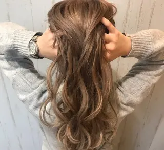 ロング カラー チビ編み込みエクステ シールEXどぅ〜すのヘアスタイル