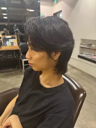 メンズ タツキ／レイヤー／ パーマ／艶カラーのヘアスタイル