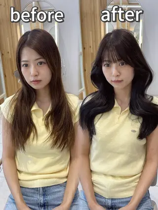 セミロング 顔周り/透明感カラー /韓国ヘア/TAKUのヘアスタイル