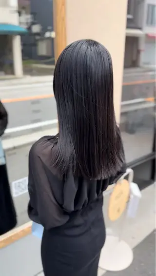 セミロング 【髪質改善】タケウチ 【手で乾かすだけ】のヘアスタイル