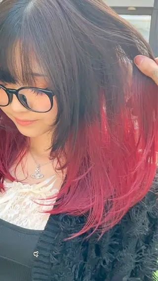 ロング カラー 髪質改善 HALO hair salon【ヘイロー】所属・暖色カラー🟥ショウ ✖️ウルフ&レイヤーのヘアスタイル