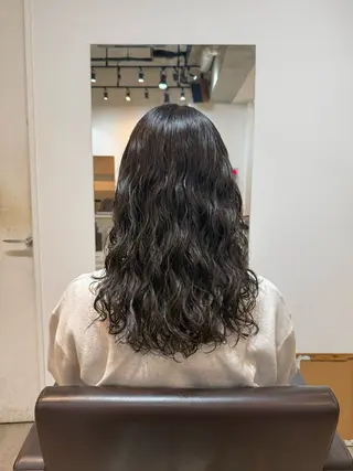 セミロング デジタルパーマ/ ウェーブパーマ/神野のヘアスタイル