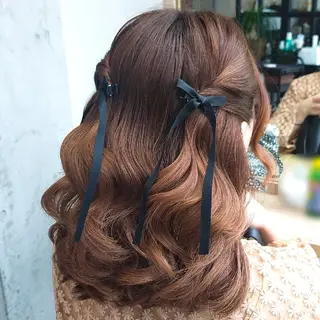 ミディアム ヘアアレンジ ヘアアレンジ/透明感 カラー/AKARIのヘアスタイル