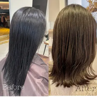 ミディアム 由比藤理子 ブリーチカラー🌈のヘアスタイル