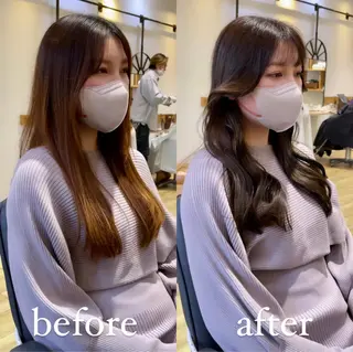 ロング カラー 大人可愛い透明感🌟 小顔・韓国髪🌟野中のヘアスタイル