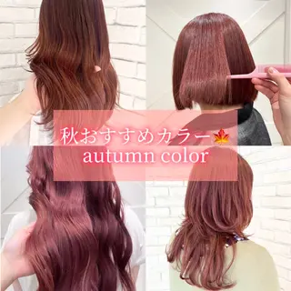 ミディアム カラー ハイトーンカラー シールエクステのヘアスタイル