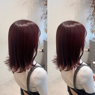 ミディアム カラー 池谷 茉耶のヘアスタイル