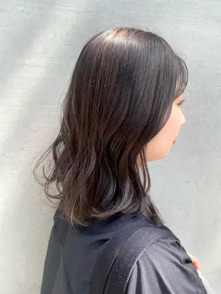 ミディアム カラー 頭皮につけないカラー /白髪ぼかし/実加永のヘアスタイル