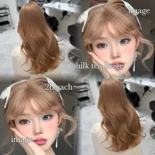 ロング カラー ハイトーン/ダブルカ ラー/RINKA🎀のヘアスタイル