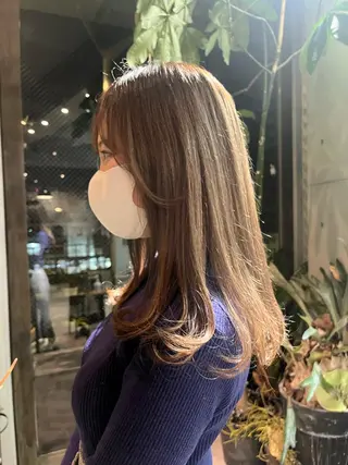 ロング ボブ/ベージュ/ パーマ🪿近森ゆいのヘアスタイル
