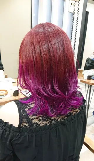 ミディアム カラー ACROあべの店所属・艶カラー/インナー /グラデ/大西小百合のヘアスタイル