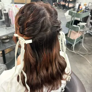 ミディアム ヘアアレンジ 松本ののか /錦/ヘアセットのヘアスタイル