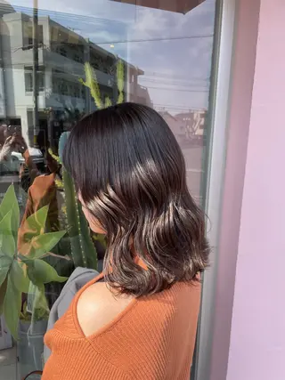 ミディアム カラー なつき/ 艶カラー/縮毛矯正のヘアスタイル