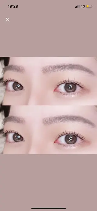 マツエク・マツパ hiyori /透明 感ピンク/ラベンダーのマツエク・マツパデザイン