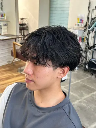 ショート パーマ メンズ CECIL hair なんば店所属・メンズパーマ 艶髪☆店長☆有馬のヘアスタイル