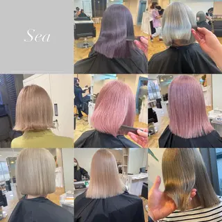 ロング ハイトーン髪質改善 家中貴典のヘアスタイル