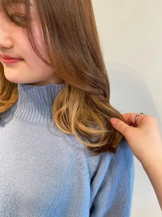 セミロング カラー knock【ノック】所属・烏丸韓国ヘア🇰🇷 ayaka🎀のヘアスタイル