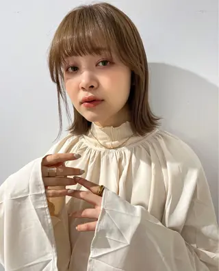 ミディアム カラー 【韓国ヘア×透明感 カラー】笹谷 莉未のヘアスタイル
