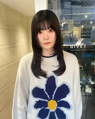 ミディアム カラー GIVET (ジヴェ)所属・撮影モデル募集 🦋soemikaのヘアスタイル