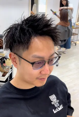 ショート パーマ メンズ Utata literie所属・嵯峨 大地/パーマ/ ハード系/特殊系のヘアスタイル