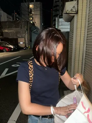 ミディアム カラー 上川 温のヘアスタイル