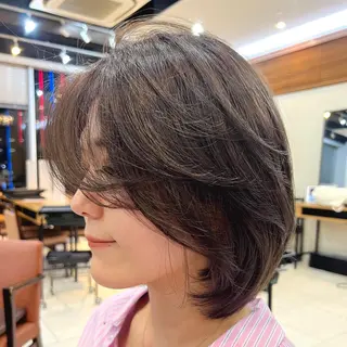 ミディアム カラー メンズカット曲がる 縮毛矯正佐々木タクマのヘアスタイル