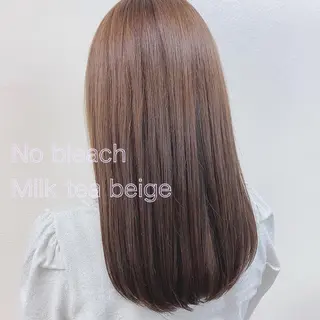 セミロング カラー ヘアアレンジ マツエク・マツパ 韓国レイヤー🕊️ 柔らかベージュ🧸のヘアスタイル