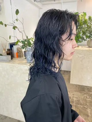 ミディアム カラー メンズ 原 瑞希のヘアスタイル