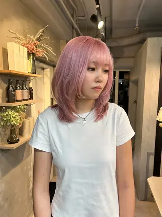 ミディアム カラー 心斎橋ヘアカラー ブリーチmarinaのヘアスタイル